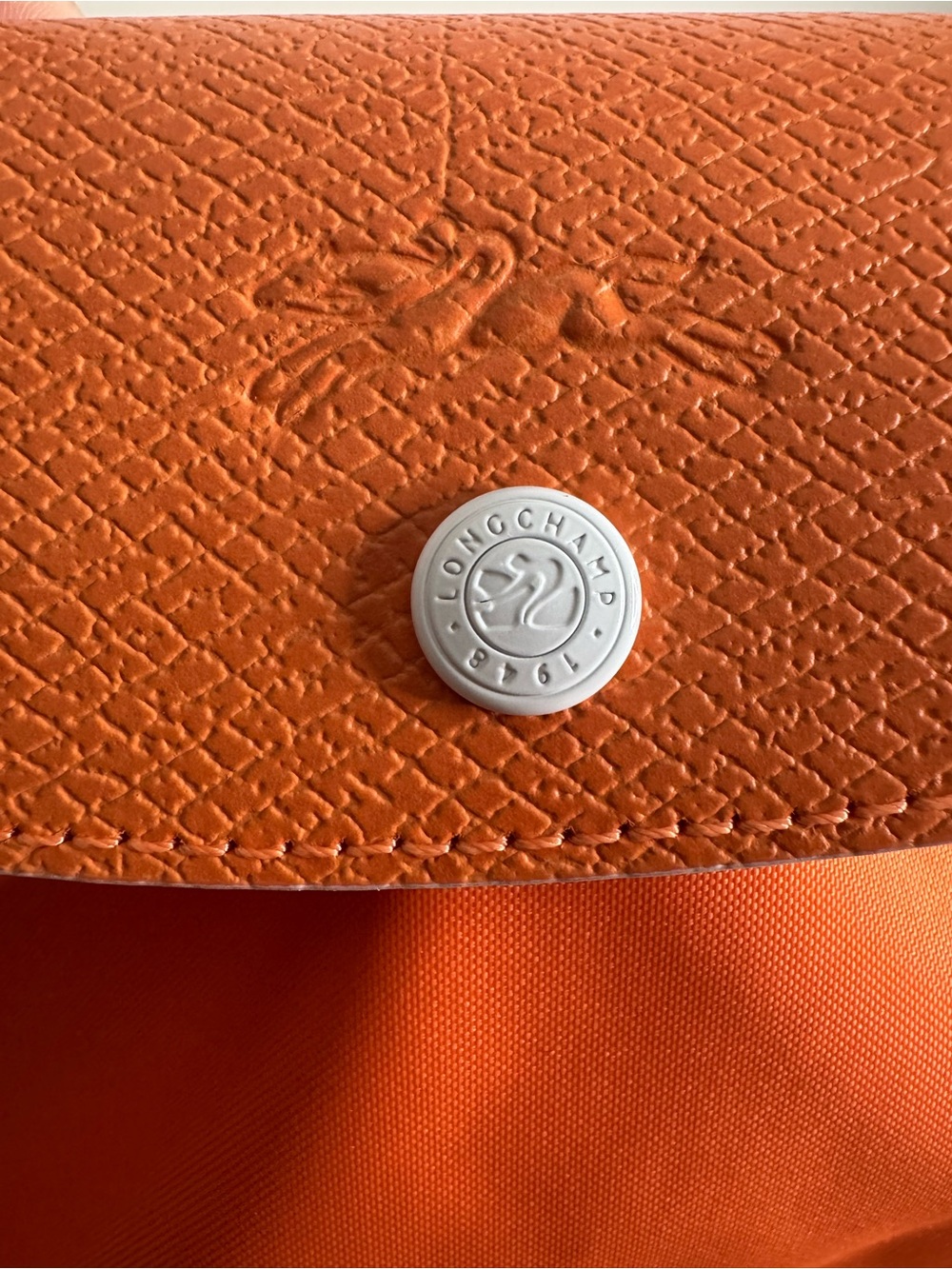 Longchamp Le Pliage Original Large Shoulder Tote Bag Orange Recycled Canvas - Picture 10 of 13